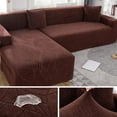 thumbnail image 1 of Waterproof Sofa Covers 1/2/3/4 Seats Jacquard Solid Couch Cover L Shaped Sofa Cover Protector Bench Covers, 1 of 7
