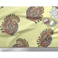 thumbnail image 2 of Soimoi Rayon Fabric Peacock Block Printed Craft Fabric by The Yard 56 Inch Wide, 2 of 3