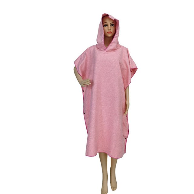 TFixol Quick-Dry Hooded Beach Towel Robe for Adults - Lightweight, Comfortable, and Versatile for Swimming, Diving, and Spa (Pink, Size M)