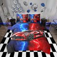 thumbnail image 1 of Erosebridal 7 Piece Bed in a Bag Twin Size Comforter Set for Kids Racing Car Bedding Set,Lighting Car Reversible Bed Set,Race Car Comforter with Sheet Set,All Season, 1 of 5