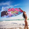thumbnail image 2 of TopLLC Microfiber Beach Towel Super Lightweight Colorful Bath Towel Sandproof Beach Blanket Multi-Purpose Towel For Travel Swimming Pool 28x60 Inch A Beach, 2 of 5