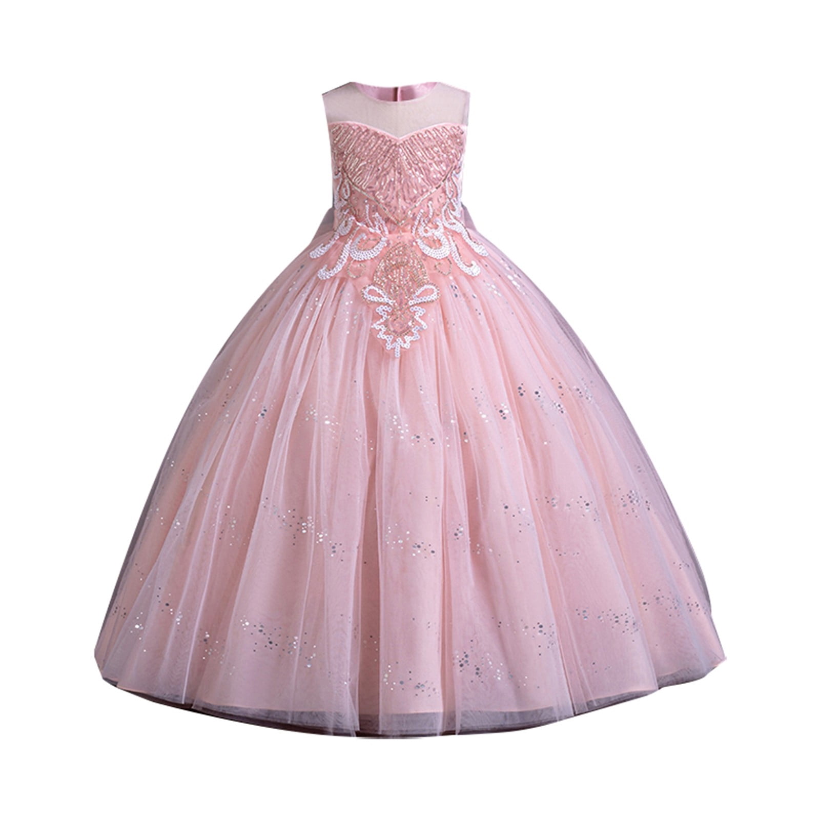 Robes Formelles pour Adolescentes Sans Manches Robe de Bal pour Filles Robe en Tulle pour Filles Robes pour Fête du Thé pour Filles 5-6 Ans