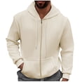 thumbnail image 2 of LOVZFMLL Jackets for Men's Solid Color Hooded Cardigan Loose Casual Sports Zipper Sweatshirt Jacket, 2 of 9