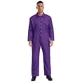 thumbnail image 1 of Runhomal Men's Long Sleeve Coveralls Dustproof Durable Button Up Work Overalls Jumpsuits Workwear Purple L, 1 of 5