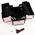 thumbnail image 1 of SalonMore 14" Professional Aluminum Makeup Train Case Travel Cosmetic Pink, 1 of 8