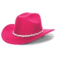 thumbnail image 4 of Men's And Women's Woolen Hats Western Cowboy Top Hat Three Of Rhinestones, 4 of 4
