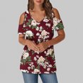 thumbnail image 1 of Soki Women's Off Shoulder Tee Clearance Blouses Short Sleeved V-Neck Fashionable Tops, 1 of 6