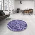 thumbnail image 4 of Ahgly Company Tapis d'Intérieur Lavable en Machine Carré Transitionnel Mimosa Violet, 4 Pieds Carré, 4 of 7