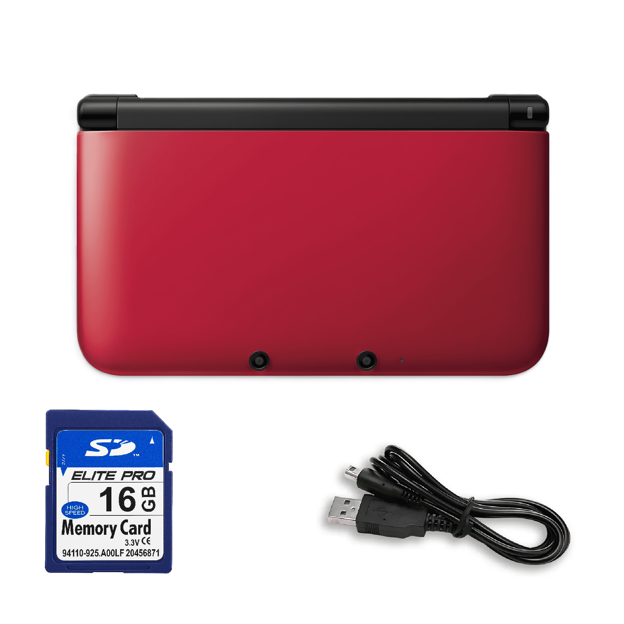 Nintendo - 3DS XL/LL Game Console with Retrofam 16GB Card - Red
