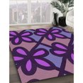 thumbnail image 3 of Ahgly Company Tapis d'Intérieur Lavable en Machine Carré Transitionnel Indigo Violet, 7 Pieds Carré, 3 of 7