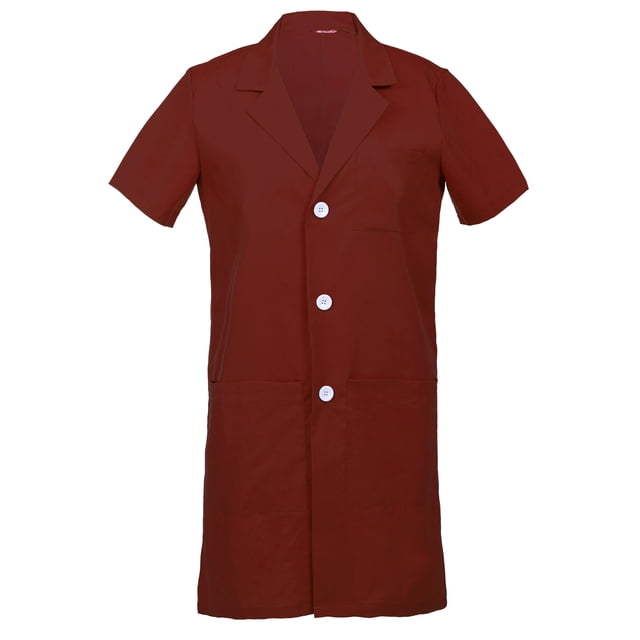Men's Short Sleeves Lab Coat Laboratory Doctor Workwear