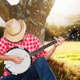 thumbnail image 3 of Costway 5 String Geared Tunable Banjo 24 Brackets Closed Back Remo Head w/ Case, 3 of 10