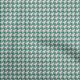 thumbnail image 1 of oneOone Rayon Teal Green Fabric Houndstooth Sewing Material Print Fabric By The Yard 56 Inch Wide, 1 of 4