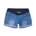 thumbnail image 1 of Birdeem Mother Woman Fashion Solid Color Elastic Waist Pockets Shorts Jeans, 1 of 1