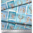 thumbnail image 3 of Soimoi Rayon Fabric Bird & Reindeer Face Patchwork Print Fabric by The Yard 42 Inch Wide, 3 of 3