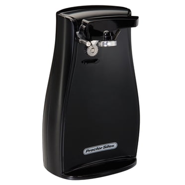 Ouvre-boîte électrique Proctor Silex avec aiguiseur de couteaux, boîtier en plastique, noir (75217G)