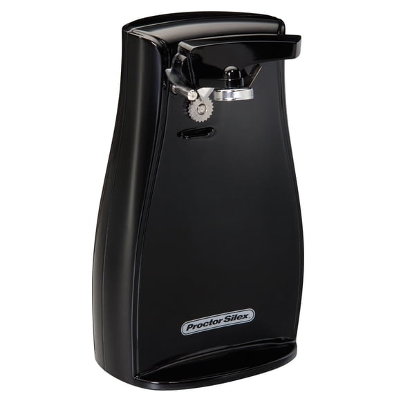 Ouvre-boîte électrique Proctor Silex avec aiguiseur de couteaux, boîtier en plastique, noir (75217G)