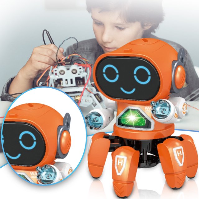 Jouet pour Enfants Robot Dansant Électrique à Six Griffes avec Lumière et Musique