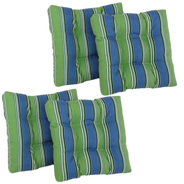 19-inch Squared Spun Polyester Tufted Dining Chair Cushion (Set of Four)