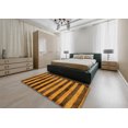 thumbnail image 4 of Ahgly Company Tapis d'Intérieur Carrés Abstraits Rouge Brun de Style Oriental, 5 Pieds Carré, 4 of 6