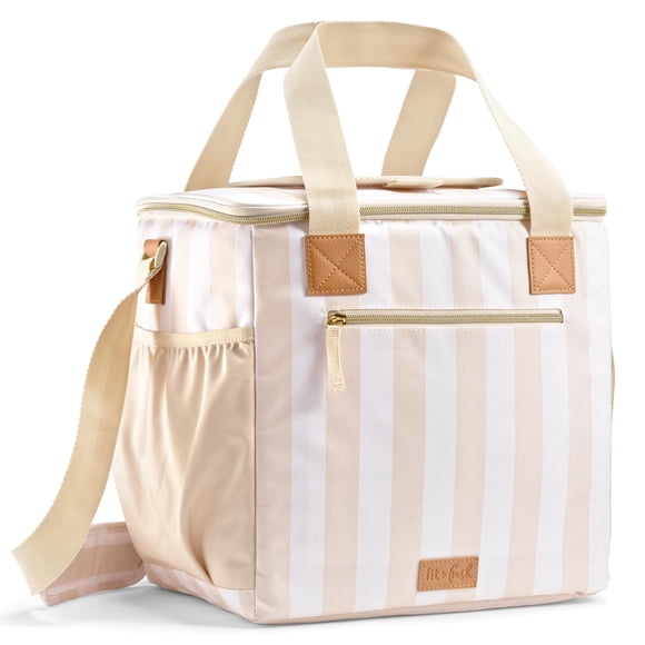 Fit & Fresh, 24-Can Soft Cooler Bag Insulated Lea