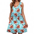 thumbnail image 4 of Ovzne Robes d'Été pour Femmes 2025 Robe d'Été Femme Décontractée Ample Robe d'Été Imprimée Sans Manches Col en V Ensemble Haut/chemise Robe d'Été Imprimée Liquidation, 4 of 6
