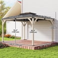 thumbnail image 3 of Outsunny Pavillon en Bois à Toit Rigide 12 Pieds x 14 Pieds, Auvent, Pavillon Extérieur à Double Toit, 3 of 10