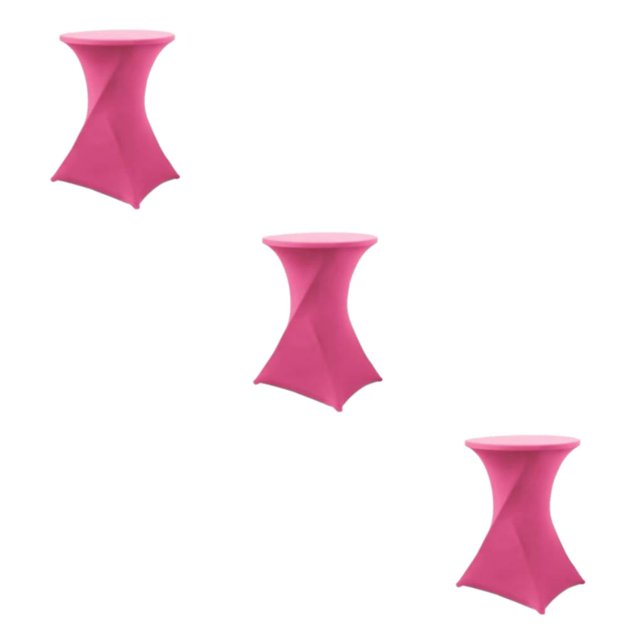 ZheElen Nappe Ronde Extensible Raccord Facile d'Entretien pour Hôtel Mariage Partie Polyester Hôtel Mariage Partie Table Couverture Facile Lavage Rose Rouge 3Set