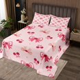 thumbnail image 2 of Erosebridal Ensembles de Couvre-Lit pour Ados avec Nœud, Format Simple, Courtepointe Cerise Rouge, Déco Princesse avec Nœud, 2 Pcs, 2 of 5