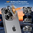 thumbnail image 4 of 3 Pack Screen Protector for iPhone 16 with 3 Pack Camera Lens Tempered Glass Protector, 6.1 Inch HD Clear Tempered Glass Film 9H Hardness Full Coverage, Scratch Resistent, No Air Bubbles, 4 of 6