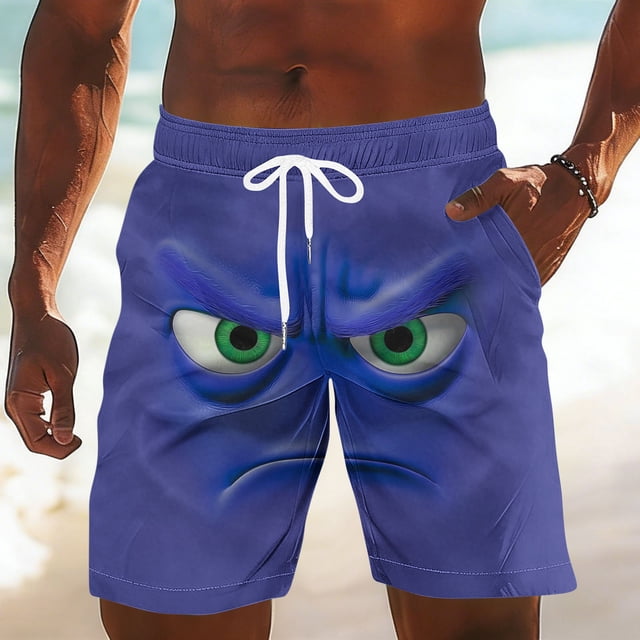 Ceisia Men's Quick Dry Swim Trunks with Pockets Elastic Waist Drawstring Mesh Lining Beach Shorts Gifts for Father