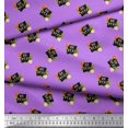 thumbnail image 3 of Soimoi Purple Cotton Voile Fabric Floral & Be You Text Decor Fabric Printed BTY 56 Inch Wide, 3 of 5