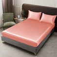 thumbnail image 4 of Matte Satin Hotel Style Sheet Set | Soft Polyester Microfiber Fitted & Flat Sheets With Pillowcase | Deep Pocket | Multiple Colors | 4 Piece Set | 203x153x35cm | Luxurious Silky Finish, 4 of 6