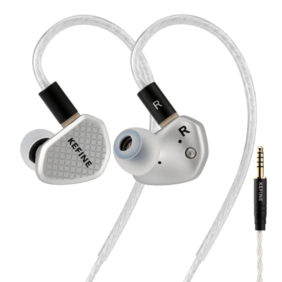 Kefine Klean SV Hi-Fi in Ear Monitor, Wired Gaming Earbuds, 10mm DLC Diaphragm Dynamic Driver, Wired Earphones, Interchangeable Tuning Nozzles, HiFi IEM for Audiophile, Musician&Gaming(no mic, 4.4mm)