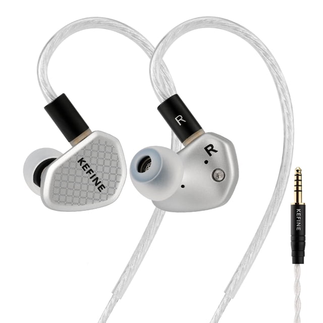 Kefine Klean SV Moniteur Intra-Auriculaire Hi-Fi, Écouteurs de Jeu Filaires, Haut-Parleur Dynamique à Diaphragme DLC 10 mm, Écouteurs Filaires, Embouts de Réglage Interchangeables, IEM Hi-Fi pour Audiophile, Musicien&Jeu (Sans Micro, 4,4 mm)