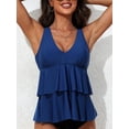 thumbnail image 3 of Charmo Ruffled V Neck Swim Tops for Womens Flowy Tankini Tops Padded Bathing Suit Tops(No Bottoms）, 3 of 7