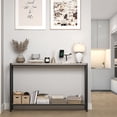 thumbnail image 4 of BeesClover 2 Tier Console Table with Storage Shelf, 43 Inch Narrow Sofa Table, Industrial Hallway Entryway Table with Metal Frame, v-Shaped Support, Adjustable Feet for Living Room Bedroom, 4 of 8