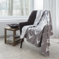 thumbnail image 1 of Safdie & Co. Reversible Faux Fur Throw Blanket Grey Heather Deer Shield, 1 of 3