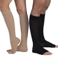 thumbnail image 4 of Bas de Compression Jusqu'au Genou à Bout Ouvert Hommes Femmes Bas de Soutien Noir/ Chair, 4 of 4