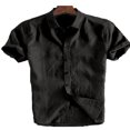 thumbnail image 1 of MesaSe Chemises en Lin à Manches Courtes pour Hommes, Décontractées et Amples, 1 of 2