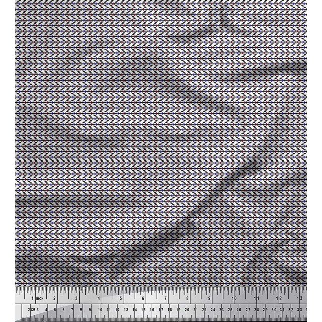 Soimoi Rayon Crepe Fabric Arrow Small Printed Fabric 1 Yard 46 Inch Wide