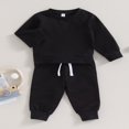 thumbnail image 3 of Newborn Infant Baby Boy Outfits Long Sleeve Split Hem Sweatshirt Tops Pocket Pants 2Pcs Set Fall Clothes, 3 of 7