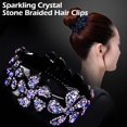 thumbnail image 2 of Sparkling Crystal Stone Braided Hair Clips Rhinestone Hair UK Claws Lazy D3Y6, 2 of 9