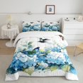 thumbnail image 1 of YST Girls Hydrangea Flower Bedding Sets Full Hummingbird Butterfly Comforter Set,Blue Floral Duvet Set Green Leaf Quilted Comforter Spring Blossoms Bedroom Decor,Lightweight 3 Piece, 1 of 5