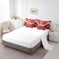 thumbnail image 3 of Erosebridal Futuristic Geometry Bed in a Bag Full size, Red Stripe Bed Set, Abstract Decor, Reversible 7pcs, 3 of 5