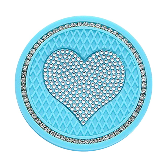 Crystal Rhinestone Car Cup Coaster with Non-Slip Base, Decorative Holder for Beverages, Fits 2.76-Inch Vehicle Cup Holders