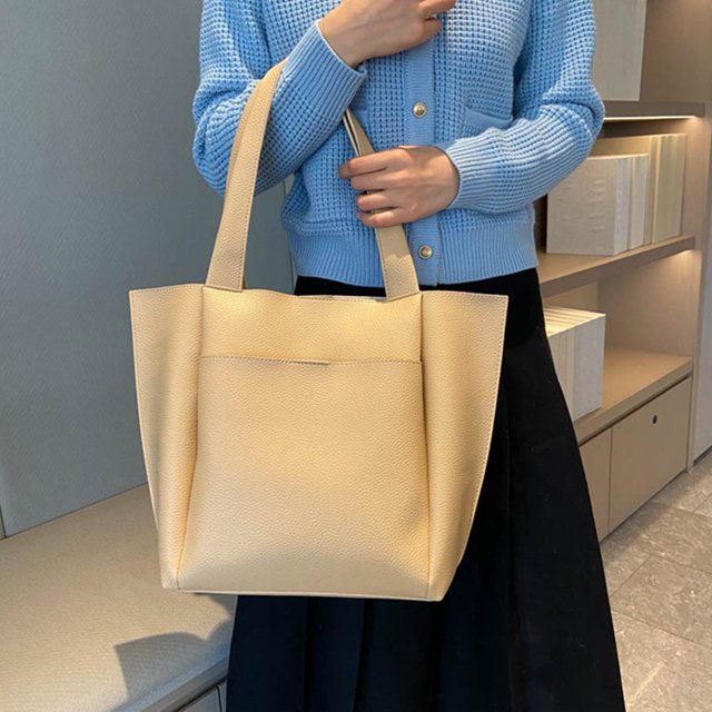 Becaristey Scratch-proof Handbags With Fine Stitching Wide Application Daily PU Bag Large Capacity Tote Bags khaki