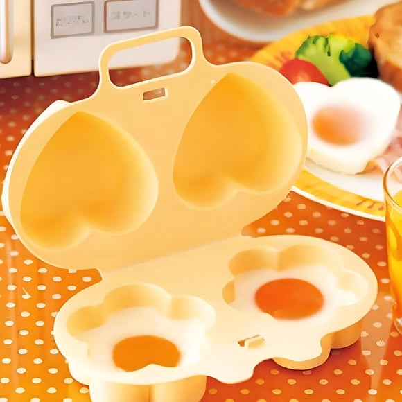 Microwave Egg Steamer | Multi-Purpose Food Grade Microwave Cooker & Container - Cute Flower Heart Design | BPA-Free Easy Clean | Steams Eggs Veggies Leftovers | 15x10x6cm | 1 Pack | Fast Healthy