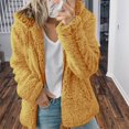 thumbnail image 2 of Womens Fuzzy Fleece Jackets 2023 Clearance Solid Zipper Sharpa Coat Fall Winter Warm Thick Hooded Jacket with Pockets, 2 of 6