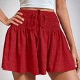 thumbnail image 2 of Summer Clearance 2025! Womens Plus Size Pants,Women's Summer Fashion Solid Color Drawstring Shorts, 2 of 5